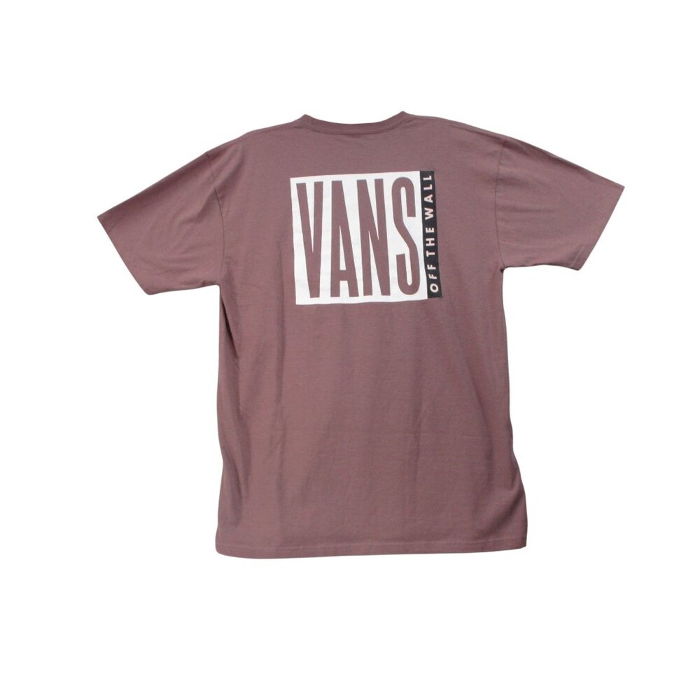 Vans Mens Mauve Graphic Logo T-Shirt Large‎ Cotton Casual Crewneck Short Sleeve